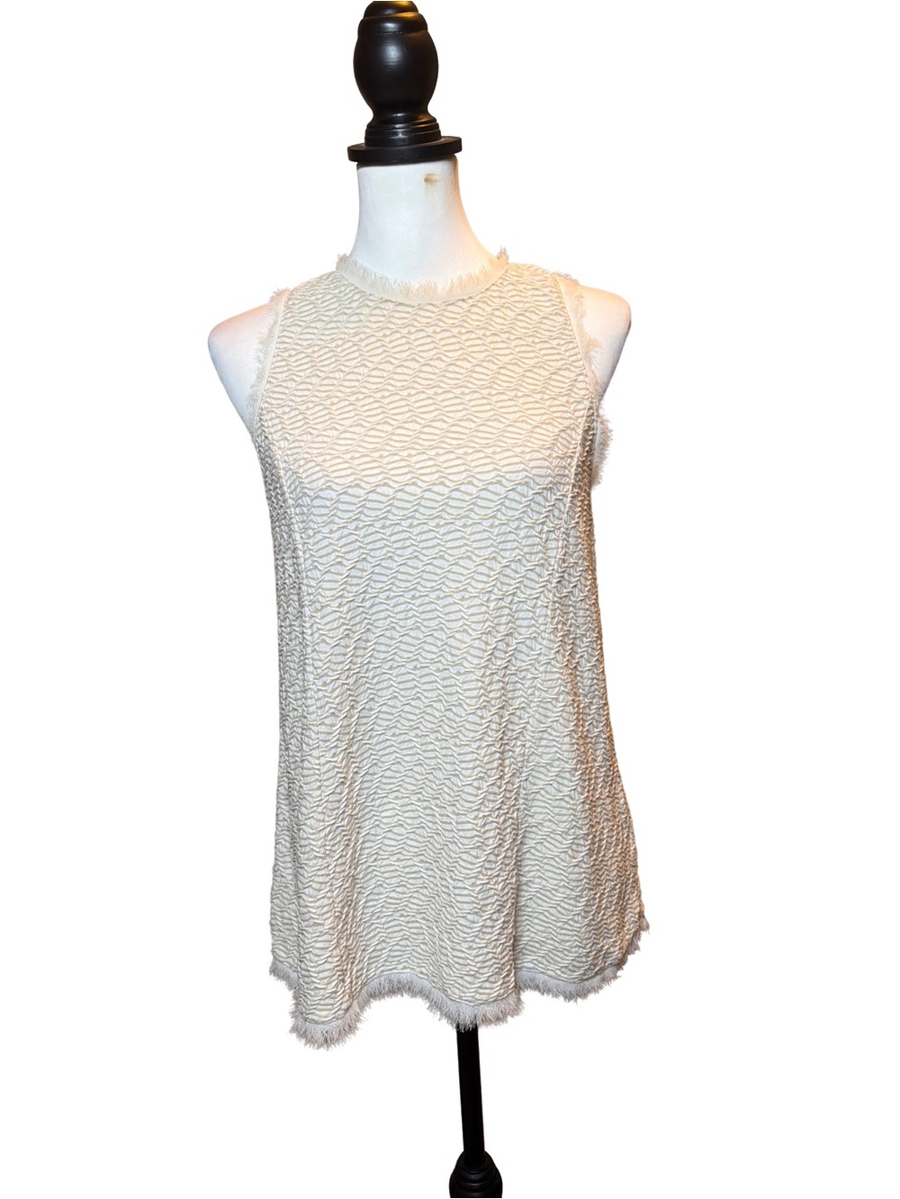Anthropologie Postmark Textured Ivory Sleeveless Tunic Top. Small
